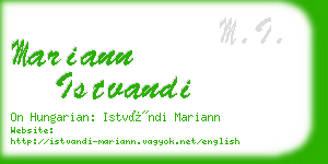 mariann istvandi business card